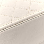 Caviar Quilted Large CC Filigree Vanity Case White
