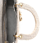 Canvas Embroidered Cannage Medium Lady D-Lite Gray