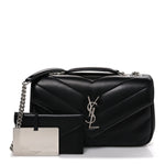 Lambskin Chevron Quilted Small LouLou Black