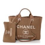 Mixed Fibers Small Deauville Tote Dark Beige