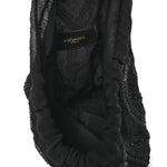 Chiffron Beaded Pochon Souple Bag Black