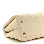 Caviar Quilted Small Coco Handle Flap White