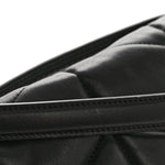 Lambskin Quilted Monogram Monochrome Small Loulou Puffer Chain Satchel Black