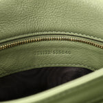 Roxy Calfskin Web Medium Blondie Top Handle Shoulder Flap Bag Salamander Green