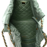 Shiny Calfskin Quilted Chanel 22 Light Green
