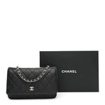 Caviar Quilted Wallet on Chain WOC Black