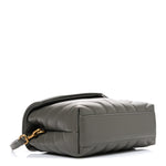 Calfskin Y Quilted Monogram Toy Loulou Crossbody Bag Grey Kaki