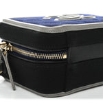 Jersey Quilted Small CC Filigree Vanity Case Blue Black Grey
