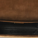 Velluto Ricamo Cahier Shoulder Bag Cammello