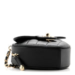 Lambskin Quilted CC In Love Heart Clutch With Chain Black