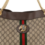 GG Supreme Monogram Large Rajah Chain Tote Beige New Acero
