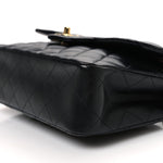 Lambskin Quilted Small Double Flap Black