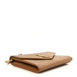 Grain De Poudre Matelasse Chevron Monogram Cassandre Flap Pouch Natural Dark