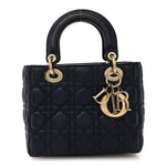 Lambskin Cannage Small Lucky Badges My Lady Dior Navy