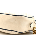 Vintage Effect Calfskin Matelasse Diagonal Small Torchon GG Marmont Chain Shoulder Bag Mystic White Blue Agata