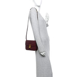 Liege Calfskin Teen Classic Box Flap Bag Burgundy