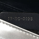 Metallic Patent Micro-Cannage Diorama Wallet on Chain Pouch Silver