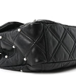 Lambskin Quilted Pearl Studded Flap Black