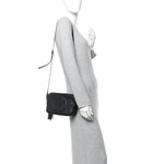 Pebbled Calfskin Small Soho Disco Bag Black
