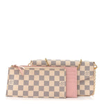 Damier Azur Pochette Felicie Chain Wallet Rose Ballerine