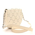 Caviar Perforated Messenger Bag White