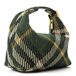 Canvas Knitted Check Mini Peg Duffle Bag Ivy