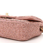 Lambskin Crystal Diamante Small Flap Light Pink