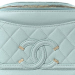 Caviar Quilted Filigree Waist Bag Light Blue