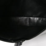Calfskin Crocodile Embossed Large Cut Out Shoulder Bag Black