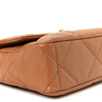 Lambskin Quilted Large Chanel 19 Flap Brown