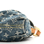 Monogram Denim Mini Pleaty Blue