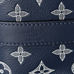 Calfskin Shadow Monogram Keepall Bandouliere 50 Ink Blue White