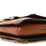 Suede Calfskin Small Faye Shoulder Bag Tobacco