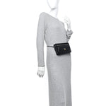 Lambskin Quilted Front Pocket Clutch With Chain Black