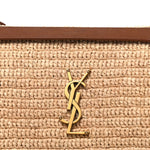 Raffia Calfskin Monogram Medium Niki Chain Satchel
