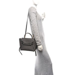 Grained Calfskin Micro Belt Bag Grey