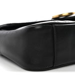 Calfskin Matelasse Mini GG Marmont Shoulder Bag Black