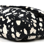 Tweed Paint Splatter Print Flap Black White