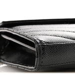 Grain De Poudre Matelasse Chevron Monogram Monochrome Chain Wallet Black
