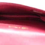 Lambskin Quilted Top Handle Flap Coin Purse With Chain Burgundy