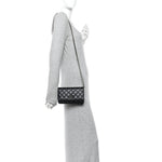 Lambskin Quilted Enamel CC Wallet On Chain WOC Black