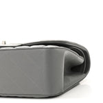 Caviar Quilted Jumbo Double Flap Grey