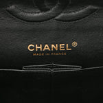 Lambskin Chevron Quilted Medium Double Flap Black