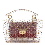 PVC Medium Rockstud Spike Shoulder Bag