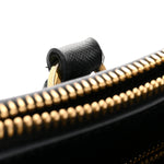 Saffiano Medium Galleria Double Zip Tote Black