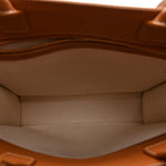 Canvas Calfskin Small Vertical Cabas Natural Tan