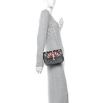 Vitello Loveblade Embellished Chain Flap Bag Black Multicolor
