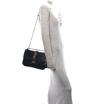 Vitello Large Glam Lock Rockstud Flap Black