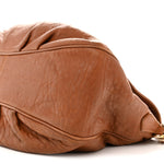 Crinkled Lambskin Mia Shoulder Flap Camel