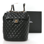 Lambskin Quilted Small Urban Spirit Backpack Black